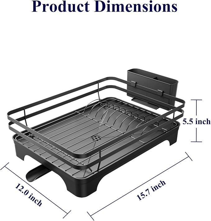 Kitsure Multi-Functional Dish Drying Rack, 15.7" x 12.0" x 5.5", Rust-Proof - Image 3