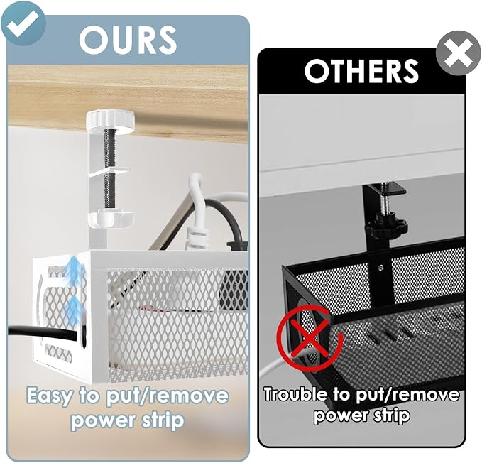 Cable Management, Cable Tray | No Drill Under Desk Cable Management Tray - Image 5
