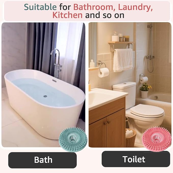 Silicone Hair Catcher for Shower Drain & Bathtub – 3 Pack | Anti-Clog Drain - Image 5