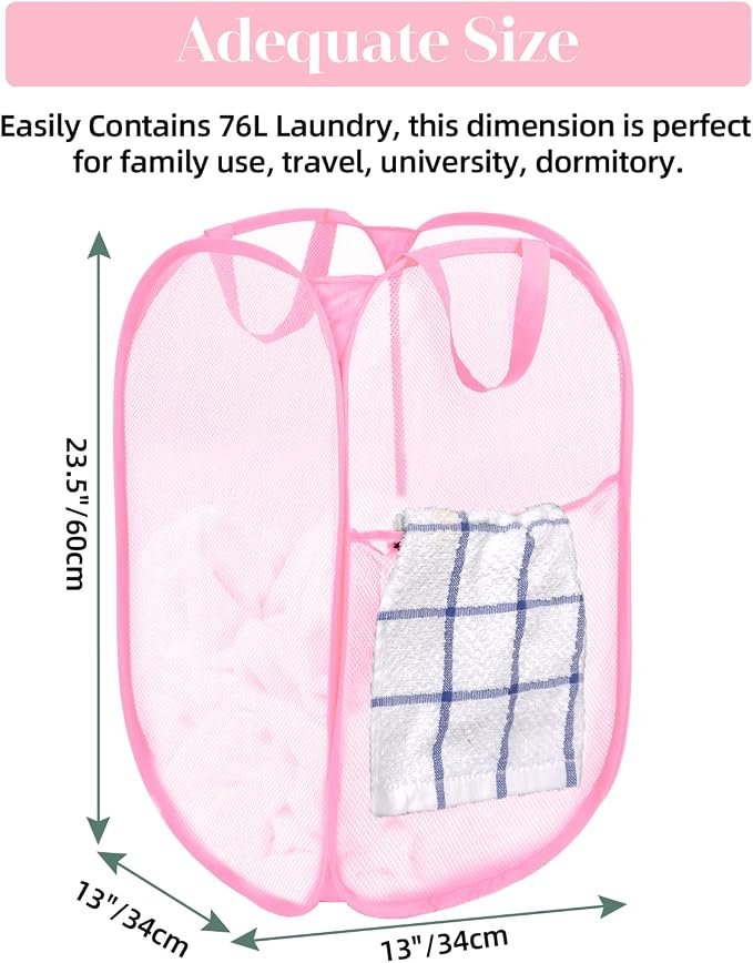 2 Pack Durable Collapsible Laundry Baskets - Image 2