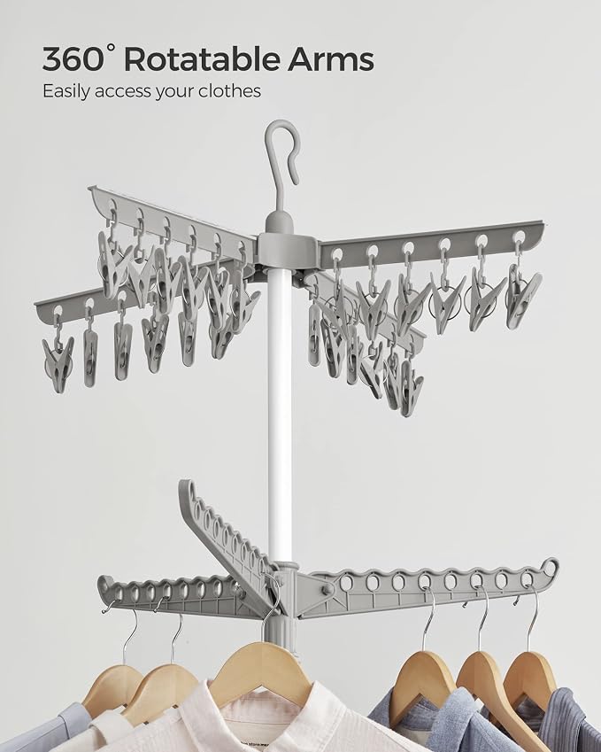 SONGMICS Clothes Drying Rack, 72.8-Inch Drying Rack, 3 Rotatable Arms | - Image 8