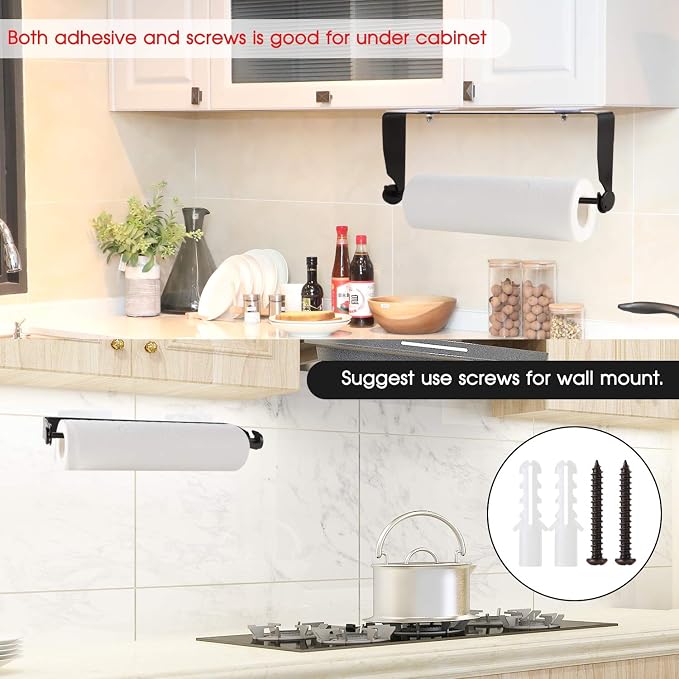 PHUNAYA Under Cabinet Paper Towel Holder Wall Mount - Image 5