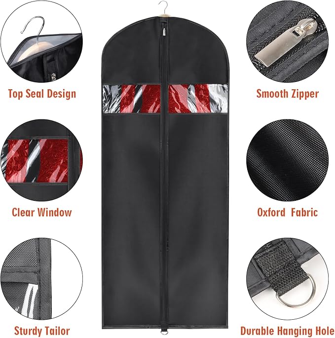 Univivi Garment Bag Suit Bags for Closet Storage, 60 Inch, Oxford Fabrics - Image 3