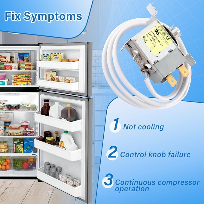 OEM 5304522330 4961212 Refrigerator Temperature Control Thermostat Compatible with Frigidaire and White-Westinghouse Refrigerator, Replacement Part AP6976293 PS12731508 EAP12731508 PD00064283