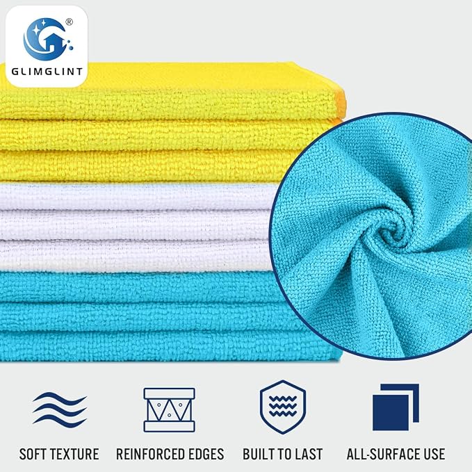 GLIMGLINT Microfiber Cleaning Cloth, 150PK Reusable Cleaning Rags, Highly - Image 3