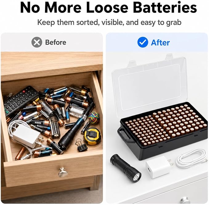 Xuerdon 134-Slot Battery Organizer Storage Case - Image 3