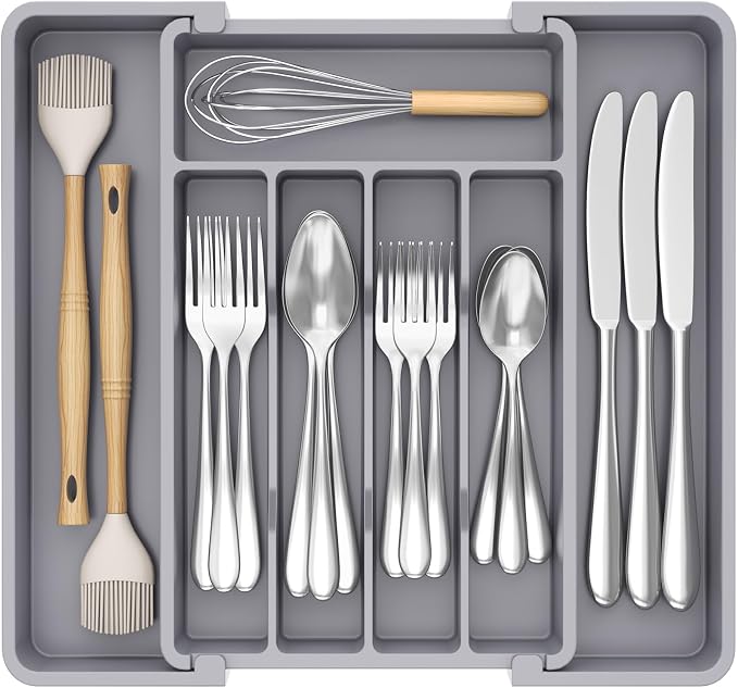 Lifewit Expandable Silverware Drawer Organizer, Kitchen Utensil Tray | BPA-free by Lifewit