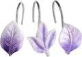 Purple Plant Leaf Shower Curtain Hooks, Eucalyptus Bathroom Decor, Metal by Gibelle