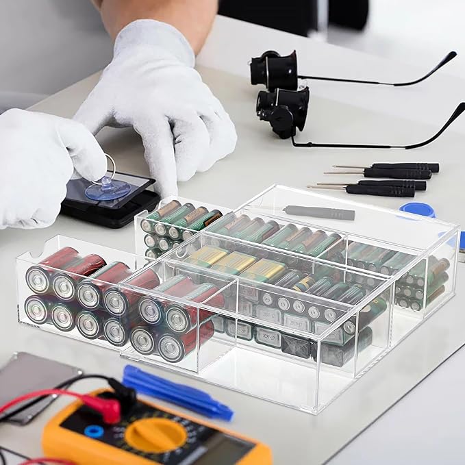BTSKY Clear Acrylic Battery Storage Organizer - Image 6
