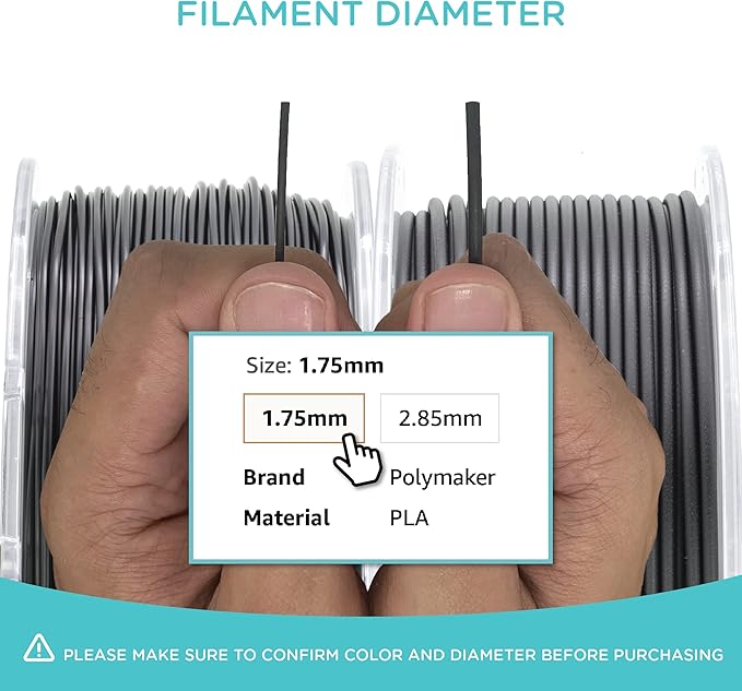 Polymaker ABS Filament 1.75mm Bundle, 6x1kg 3D Printer Filament 1.75mm Bundle 5 Colors - PolyLite ABS 3D Printing Filament 1.75mm, Black/White/Grey/Blue/Red