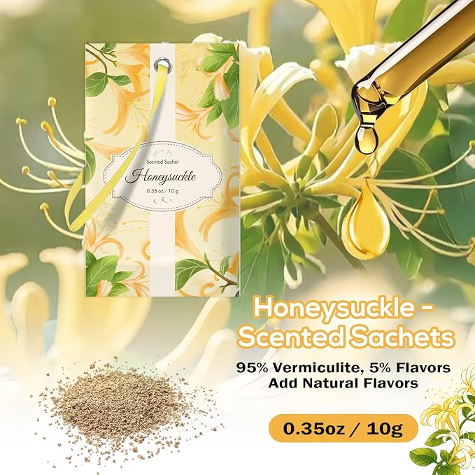 SCENTORINI Scented Sachets for Drawer and Closet, Honeysuckle Scent 14 Pack - Image 2