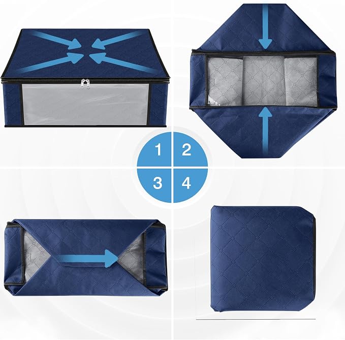 HomeHacks 4-Pack Clothes Organizer Storage Bags, 35L Storage Bins, Reinforced - Image 3