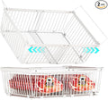 Large Freezer Organizer Bins，Upgraded Bottom Leak-Proof net，2 Pack， Expandable Stackable Chest Freezer Containers with Handle，for Fridge, Deep Freezer, Cabinet, Kitchen, Pantry (White-2Pack)
