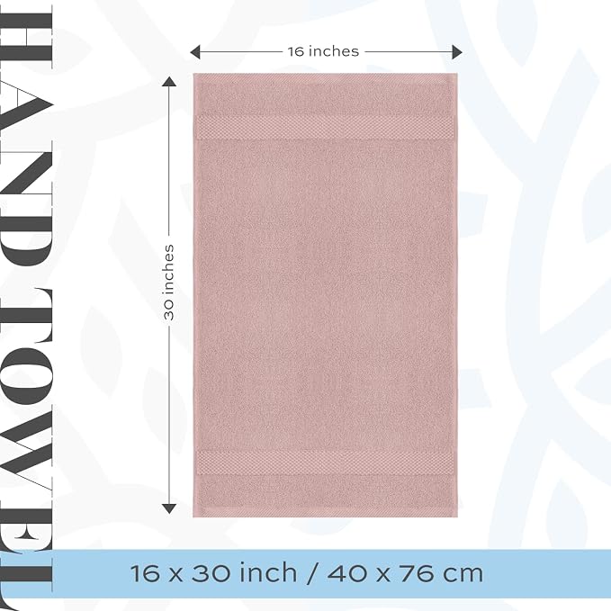 White Classic Luxury Pink Hand Towels - Image 4