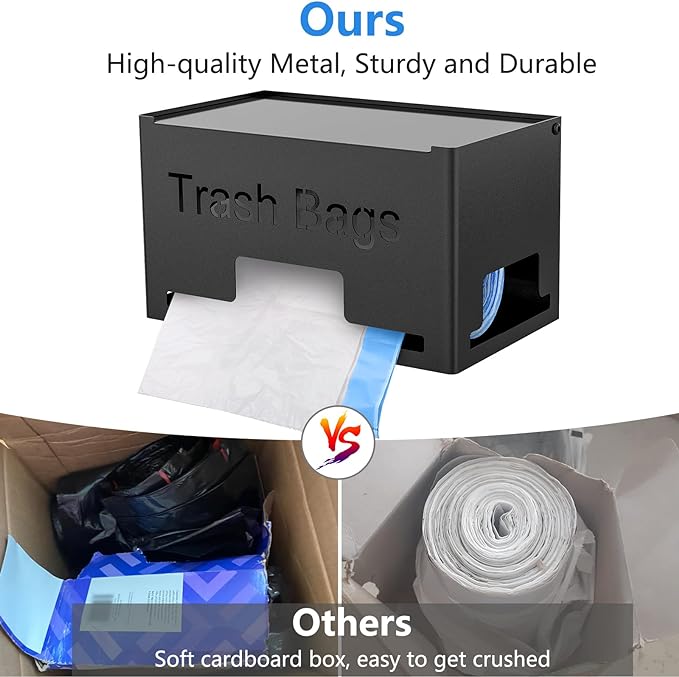STWWO Large Trash Bag Holder Dispenser | Metal Garbage Bag Dispenser Roll Holder - Image 3
