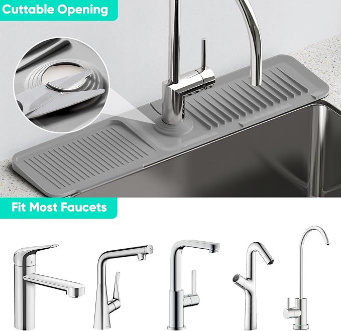 24 Inch Longer Faucet Mat for Kitchen SinkBathroom Kitchen Sink Splash Guard - Image 5