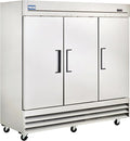 Kratos Commercial Freezer- 3- Solid Door Reach-In, Stainless Steel Exterior, 81" W (67K-006)