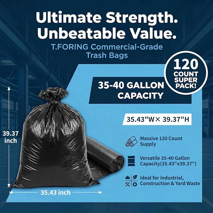 35-40 Gallon Trash Bags Unscented - Image 3