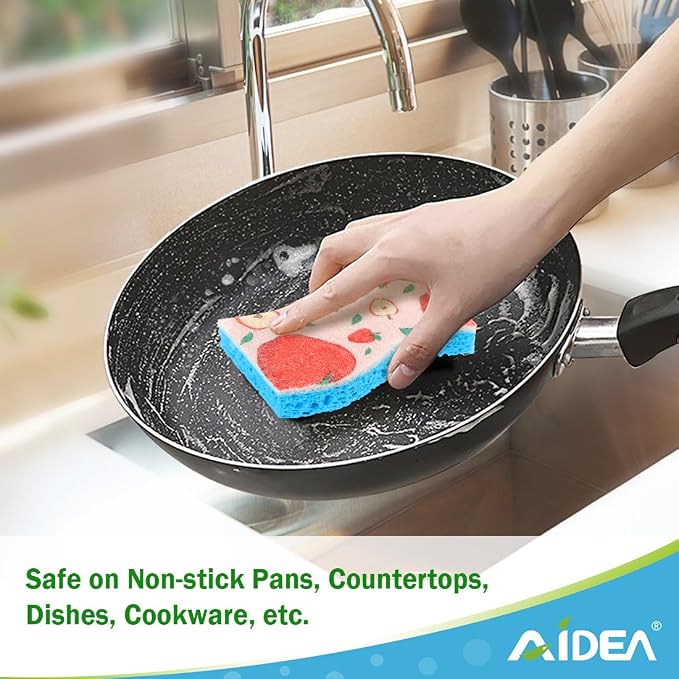 AIDEA Sponges Kitchen, Non-Scratch Scrub Sponge-24Count, Dish Sponges | Sponges - Image 6