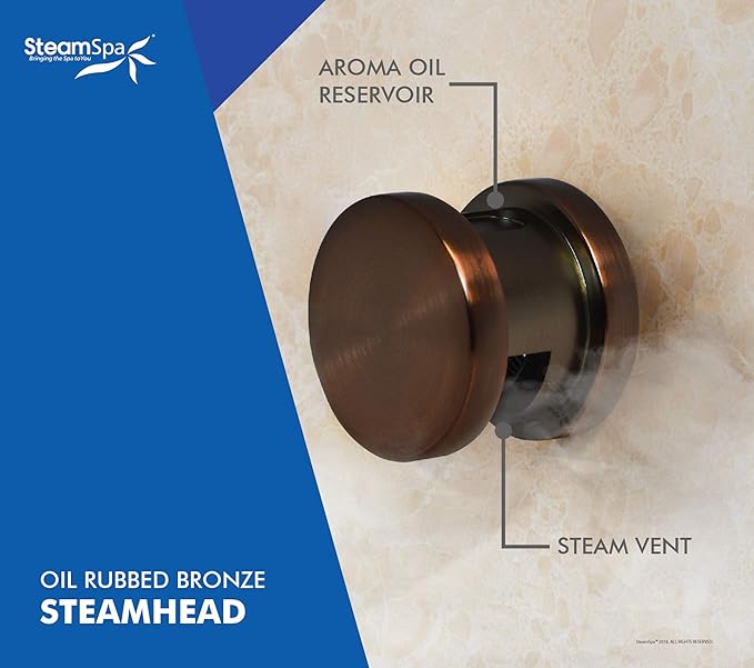 STEAMSPA 9kW Steam Sauna Generator Sentry Series 240V Steam Generator with Touch Screen, Steamhead, Built-in Steam Shower Auto Drain, ACU Quickstart Steam Bath Generator (Bronze)