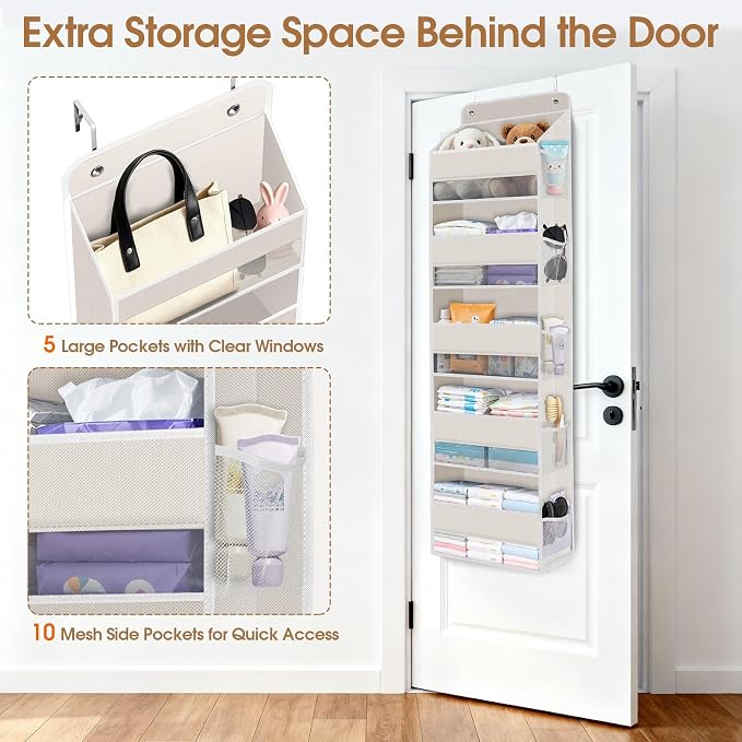 Over The Door Organizer Storage behind Door Hanging Organizer - Image 4