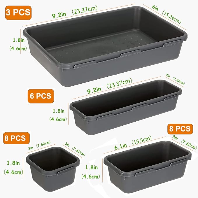 Kutesna 25PCS Interlocking Drawer Organizer, Plastic Desk Organizer Set | - Image 2