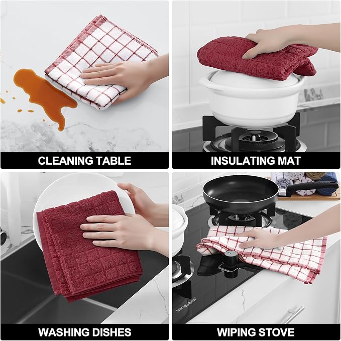Homaxy Large Premium Cotton Kitchen Towels 16"x 28", 6 Pack - Image 4