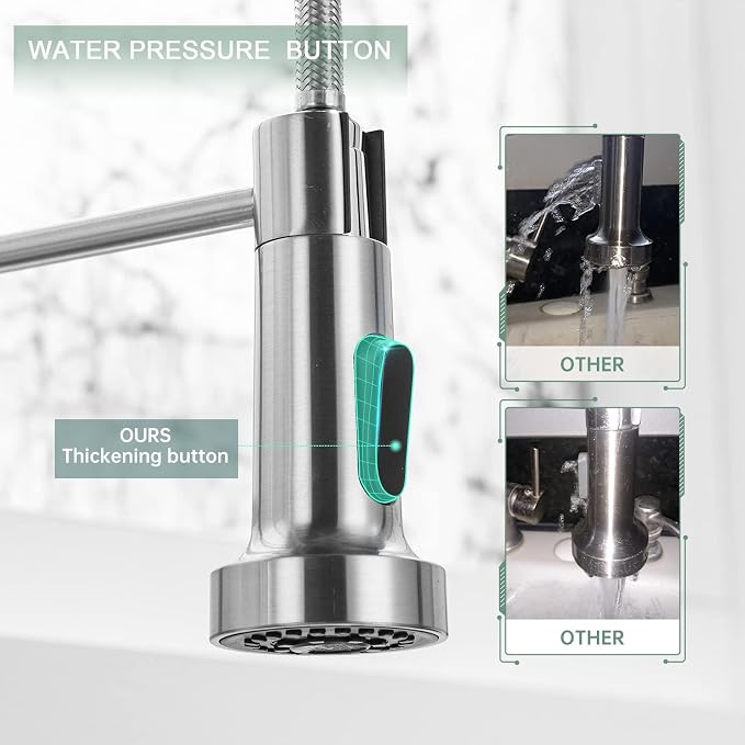 WEWE Brushed Nickel Kitchen Faucet - Image 4