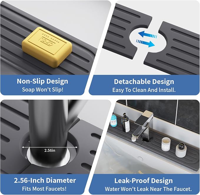 Faucet Mat for Kitchen Sink, Water Absorbent Kitchen Faucet Mat, Durable Sink - Image 8