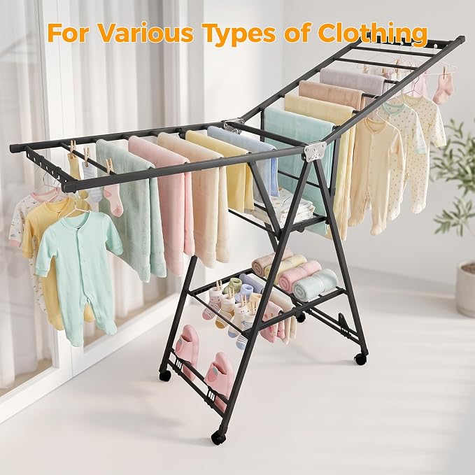 Clothes Rack, 3-Tier Drying Hanger, - Image 5
