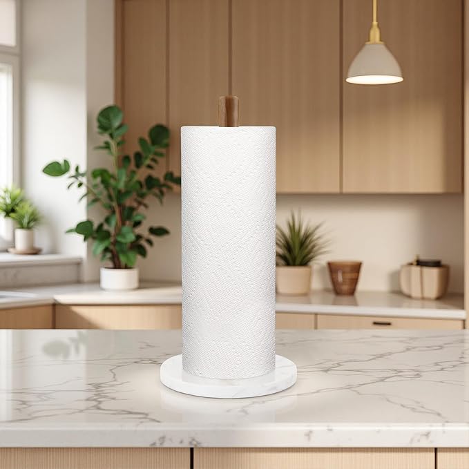 Buruis Acacia Wood Paper Towel Holder - Image 2