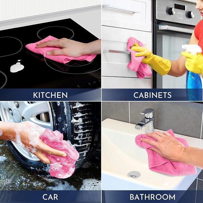 GLIMGLINT Microfiber Cleaning Cloth, 12 Pack Towels - Image 7