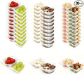 30 Pack Snack Containers with Lids, 2-Compartment Food Storage Boxes for Meal Prep, Portion Control, Lunch, Kids, School, Work, and On-the-Go Snacks