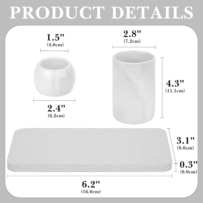 Ceramic Toothbrush Holder & Toothbrush Cup - Image 2