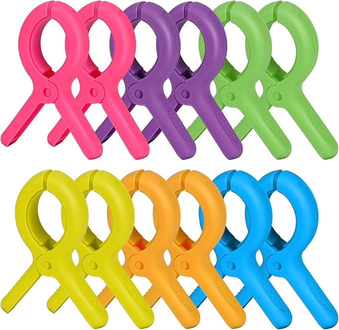 Beach Towel Clips Plastic Clothespins 12pcs Clothes Pins by Rovedcity