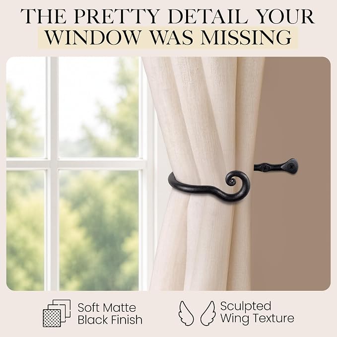 RTZEN Metal Curtain Tiebacks, Drapery Holders - Image 4