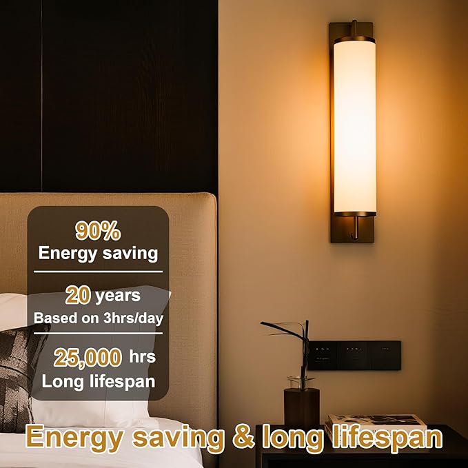 ASOKO 7.3 Inch E26 Led Bulb 6W Dimmable, 2700K Warm White Edison Bulbs 900LM, Tubular T30 Clear Glass Light Bulb 3 Pack