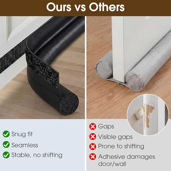 4 Pack Door Draft Stopper 36.6" One-Side Adjustable Under Door Blocker Sweep - Image 5