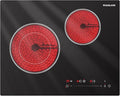 GASLAND 21 Inch Electric Cooktop for Apartment, ETL Certificated 2 Burners, 3700W Built-in Radiant Stove Top With 16 Power Levels, 240V Ceramic Stovetop, Slide Touch Control