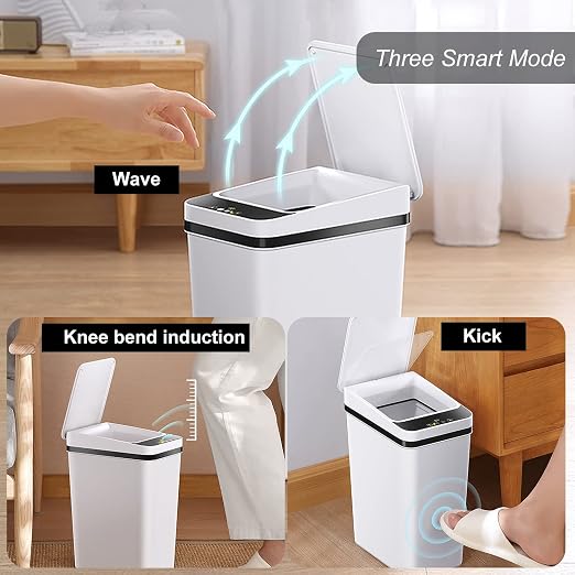 3 PACK - Bathroom Garbage Can - 2.5 Gallon Automatic Trash Cans | Bedroom - Image 2