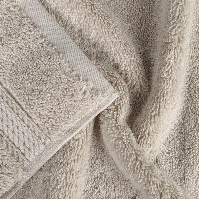 Superior Egyptian Cotton Plush & Absorbent, Face Towel Set of 6, Stone | Quick - Image 5