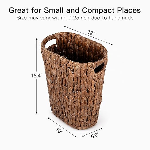 Coeusy Wicker Trash Can, Rattan Waste Basket - Image 2