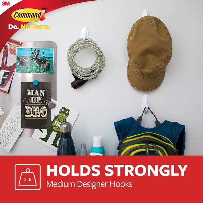 Command Medium Designer Hooks, 2 Hooks, 4 Strips | Command Hooks - Image 3