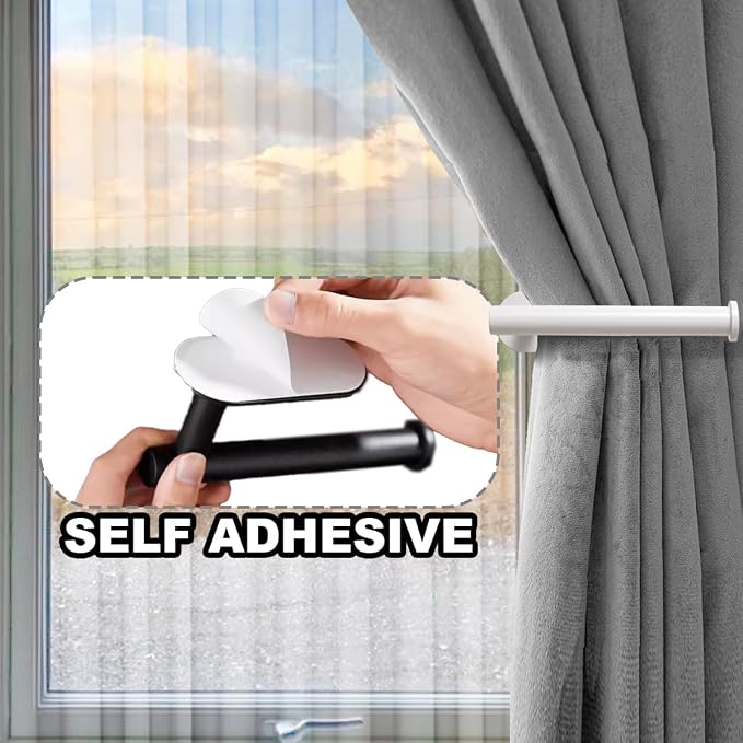 Adhesive Curtain Holdbacks No Drill, Wall Mounted Curtain Tie Backs Hooks - Image 2
