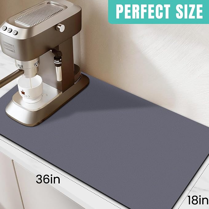 Coffee Mat Super Absorbent Dish Drying Mat Coffee Bar Mat 18"x 36" - Image 2