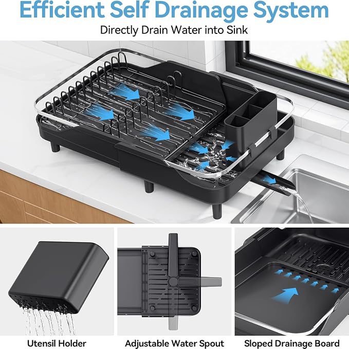 Urackify Expandable Dish Drying Rack - Image 3