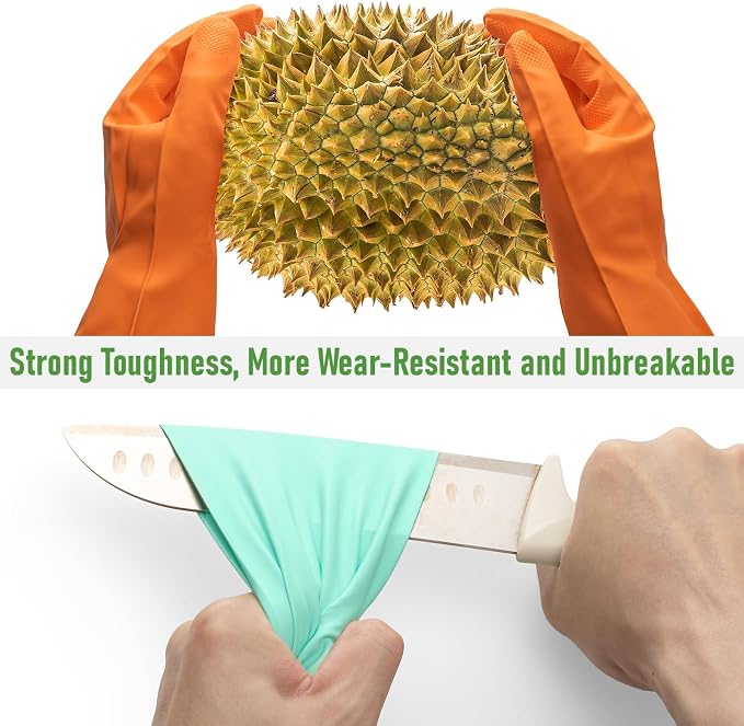 Rubber Cleaning Dishwashing Kitchen-Gloves - Image 3