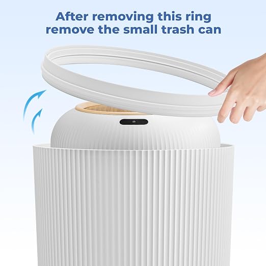 Pukomc 2 Pack Automatic Trash Can 12L /3 Gallon and 10L /2.64 Gallon | Bathroom - Image 3