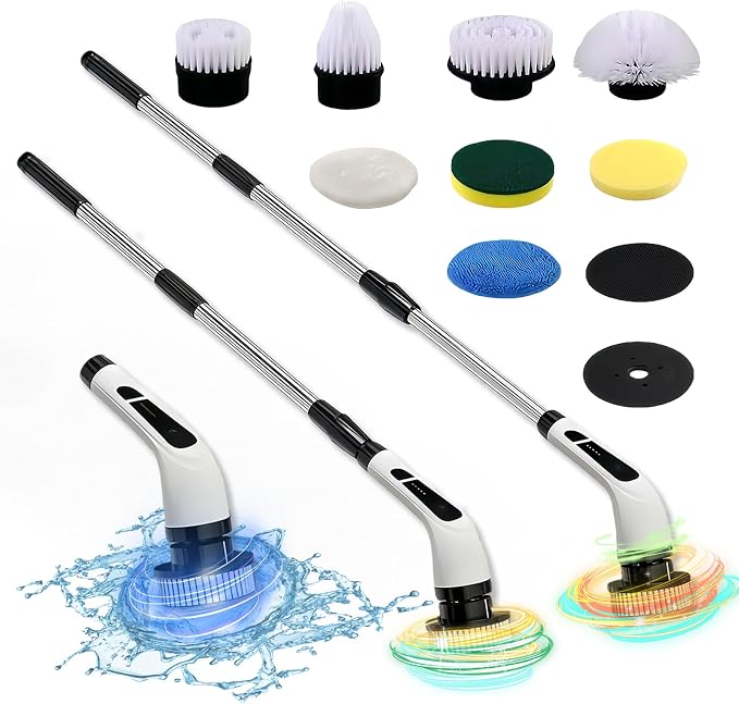 Electric Spin Scrubber- Ditch the Scrubbing! Long Handle Shower Scrubber by KPKJOO