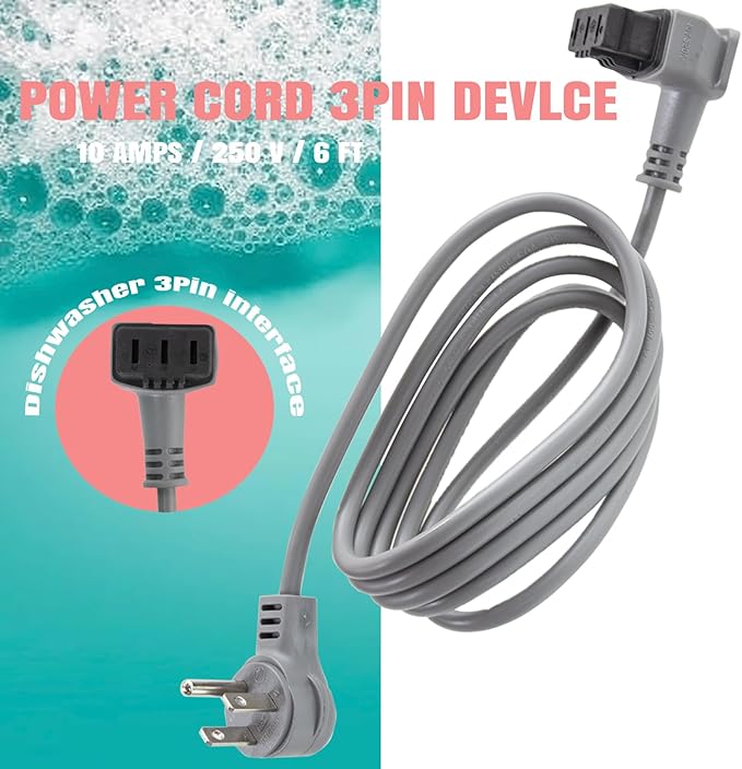 00752018 for Bosch Dishwasher Power Cord Plug and Junction Assembly Equipment, Fits Bosch 300/500/800 Series Dishwashers, Replacement for Bosch SMZPC002UC Dishwasher Power Cord